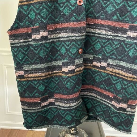 Vintage Outback Trading Company Ltd Southwest Blanket Print Button Front Vest Co - Picture 4 of 7